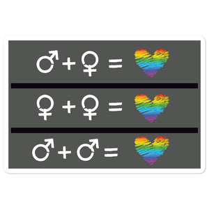 Gay Straight Math Equation Bubble-free stickers