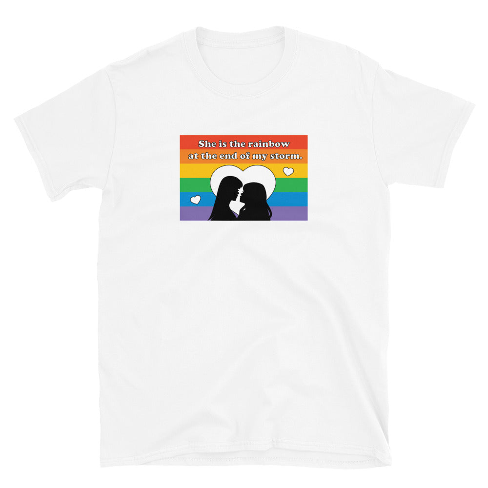 She is the rainbow at the end of my storm Short-Sleeve Unisex T-Shirt