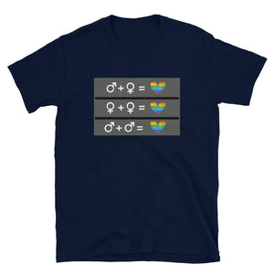 Gay Straight Math Equation Short-Sleeve Unisex T-Shirt