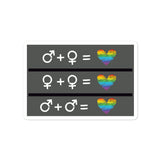 Gay Straight Math Equation Bubble-free stickers