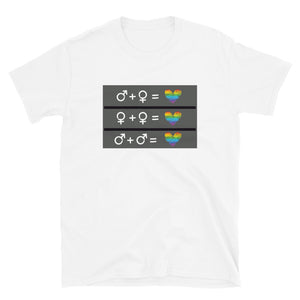 Gay Straight Math Equation Short-Sleeve Unisex T-Shirt