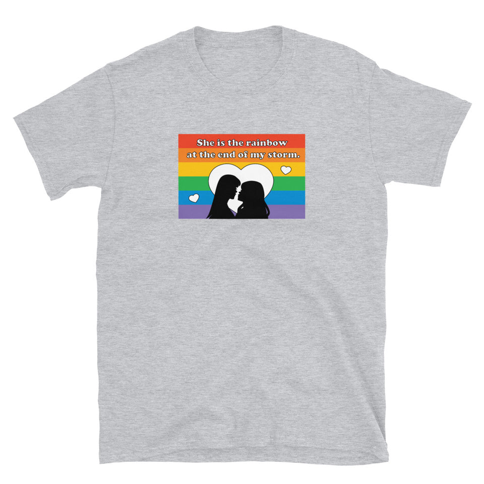 She is the rainbow at the end of my storm Short-Sleeve Unisex T-Shirt