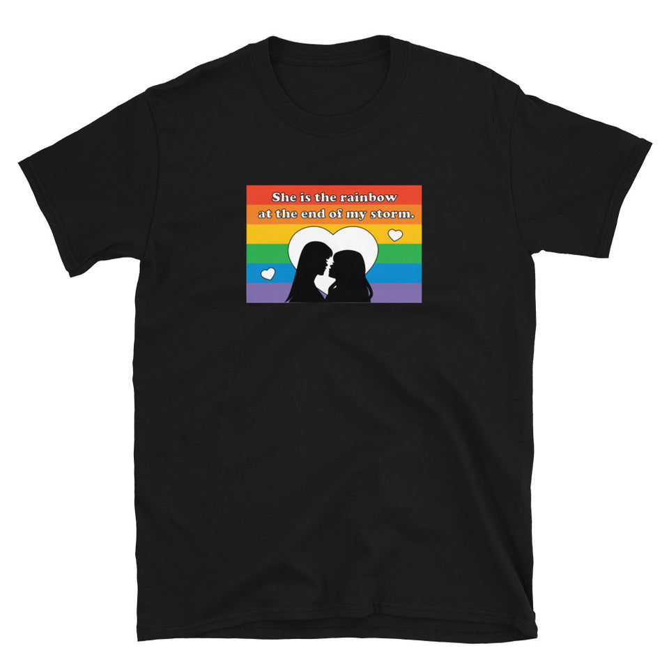 She is the rainbow at the end of my storm Short-Sleeve Unisex T-Shirt